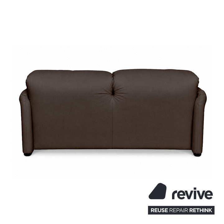 Cassina Maralunga veganes Leder Zweisitzer Dunkelbraun Sofa Couch Manuelle Funktion Neubezug