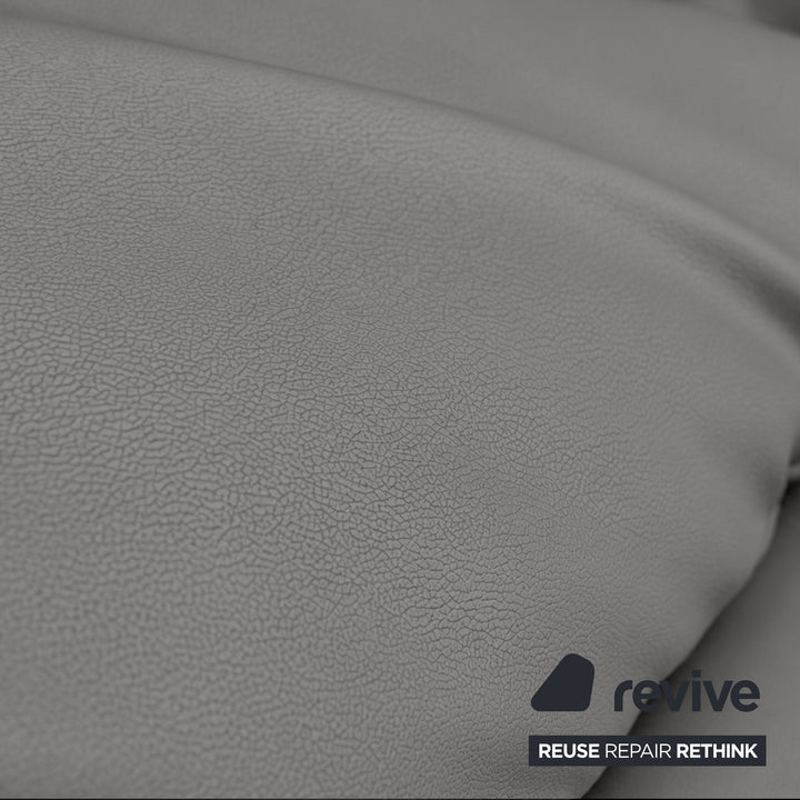 Cassina Maralunga veganes Leder Zweisitzer Grau Sofa Couch Manuelle Funktion Neubezug