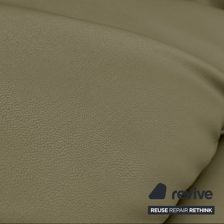 Cassina Maralunga veganes Leder Zweisitzer Grün Oliv Sofa Couch Manuelle Funktion Neubezug