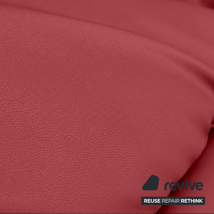 Cassina Maralunga veganes Leder Zweisitzer Rot Sofa Couch Manuelle Funktion Neubezug