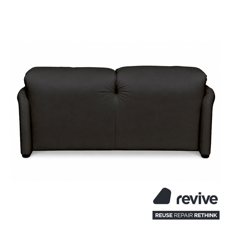Cassina Maralunga veganes Leder Zweisitzer Schwarz Sofa Couch Manuelle Funktion Neubezug