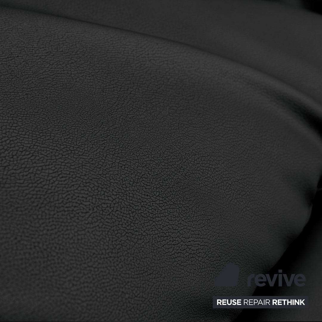 Cassina Maralunga veganes Leder Zweisitzer Schwarz Sofa Couch Manuelle Funktion Neubezug