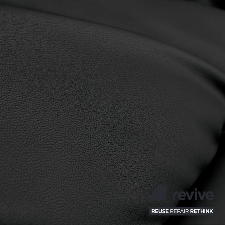 Cassina Maralunga veganes Leder Zweisitzer Schwarz Sofa Couch Manuelle Funktion Neubezug