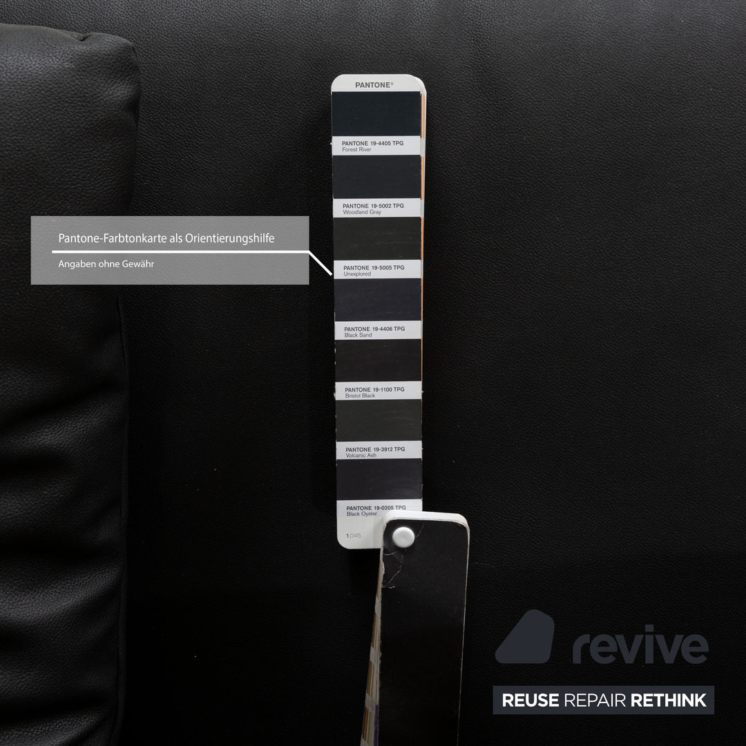 Cassina Maralunga veganes Leder Zweisitzer Schwarz Sofa Couch Neubezug