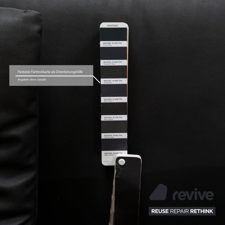 Cassina Maralunga veganes Leder Zweisitzer Schwarz Sofa Couch Neubezug