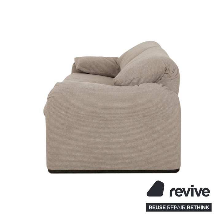 Cassina Maralunga Two-Seater Sofa Grey Fabric Couch Reupholstery