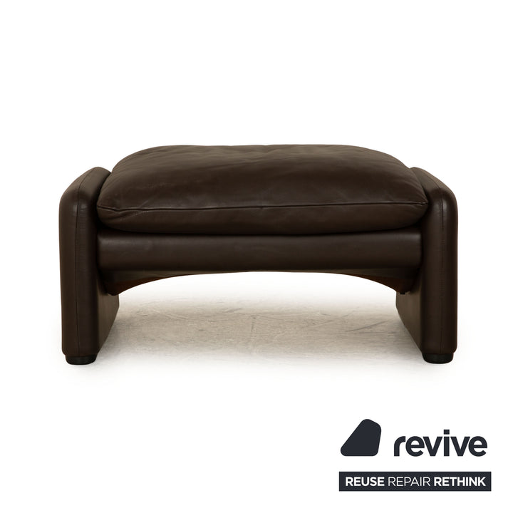 Cassina Maralunge Leather Stool Brown