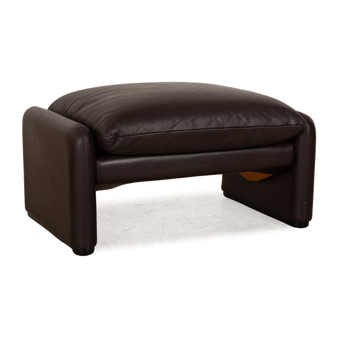 Tabouret en cuir Cassina Maralunge marron marron foncé