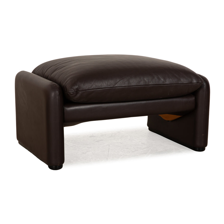Tabouret en cuir Cassina Maralunge marron marron foncé