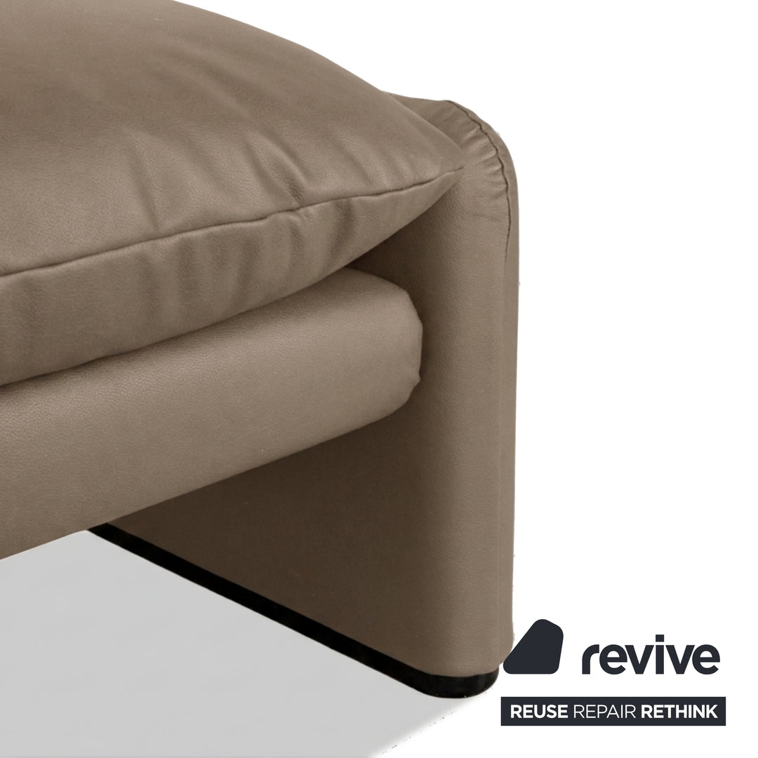 Cassina Maralunge veganes Leder GAVIN 100 Hocker Beige