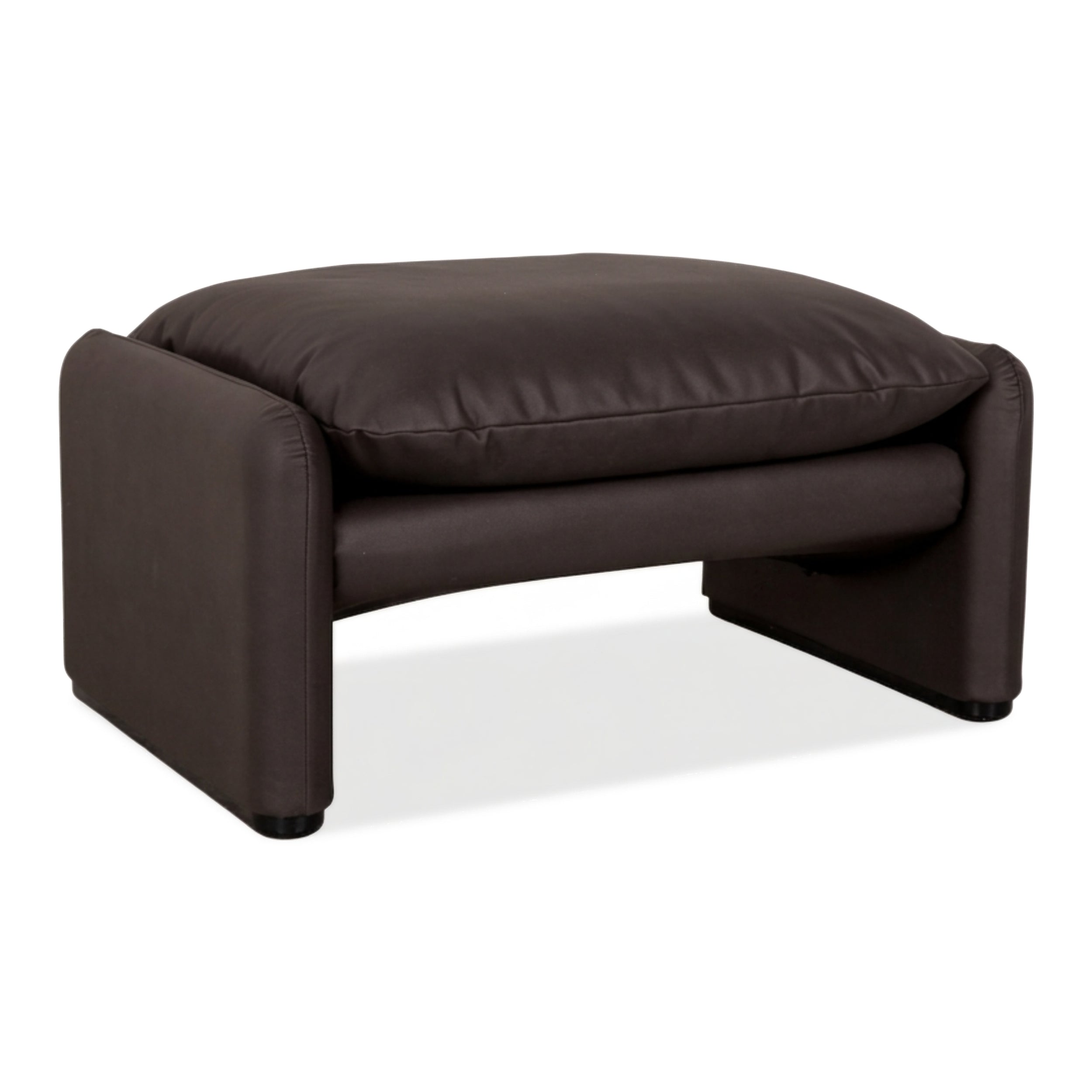 Cassina Maralunga hocker vegan leder donkerbruin espresso nieuwe bekleding