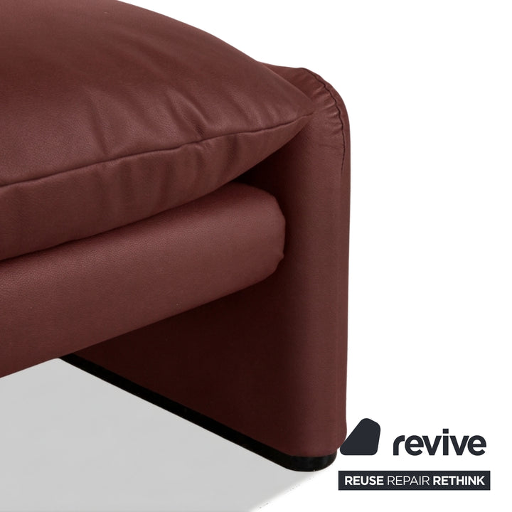 Cassina Maralunge veganes Leder GAVIN 107 Hocker Bordeaux Rot