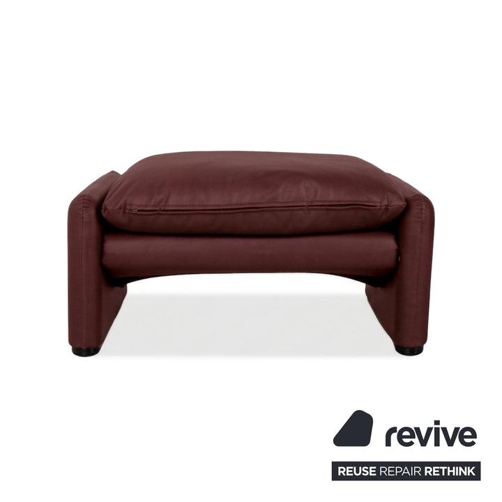 Cassina Maralunge veganes Leder GAVIN 107 Hocker Bordeaux Rot