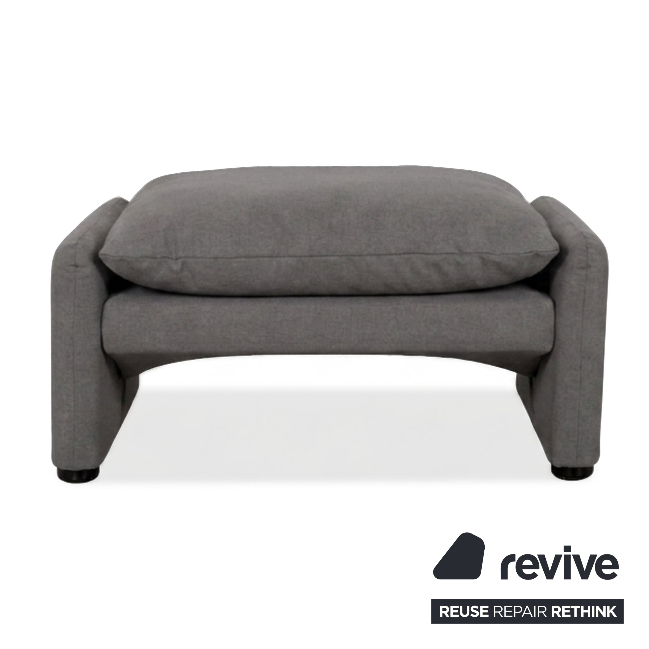 Cassina Maralunga Stool Vegan Leather Grey Reupholstery