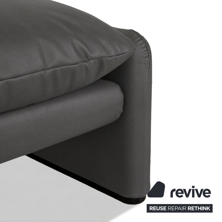 Cassina Maralunge veganes Leder GAVIN 115 Hocker Grau