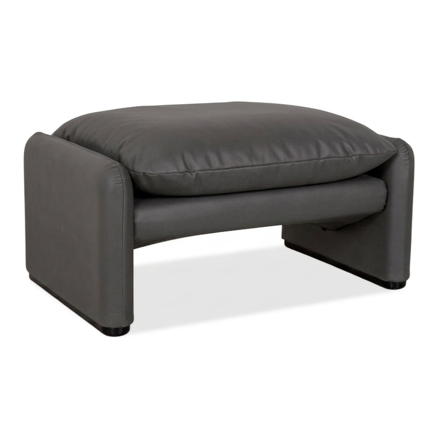 Cassina Maralunge Hocker veganes Leder Grau Neubezug