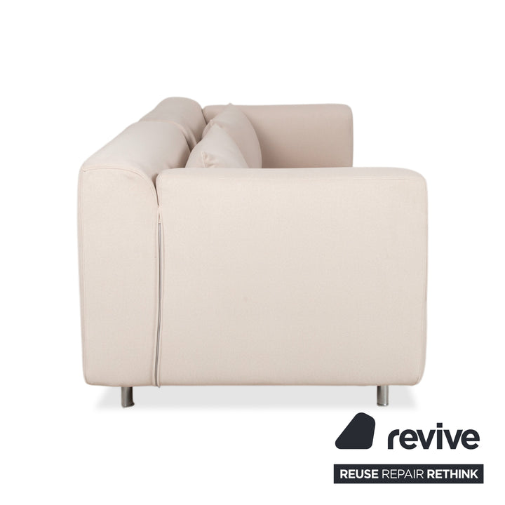 Cassina Met 250 Garnitur Stoff Beige Creme 2x Dreisitzer Sofa Couch Neubezug WOOLLY 506