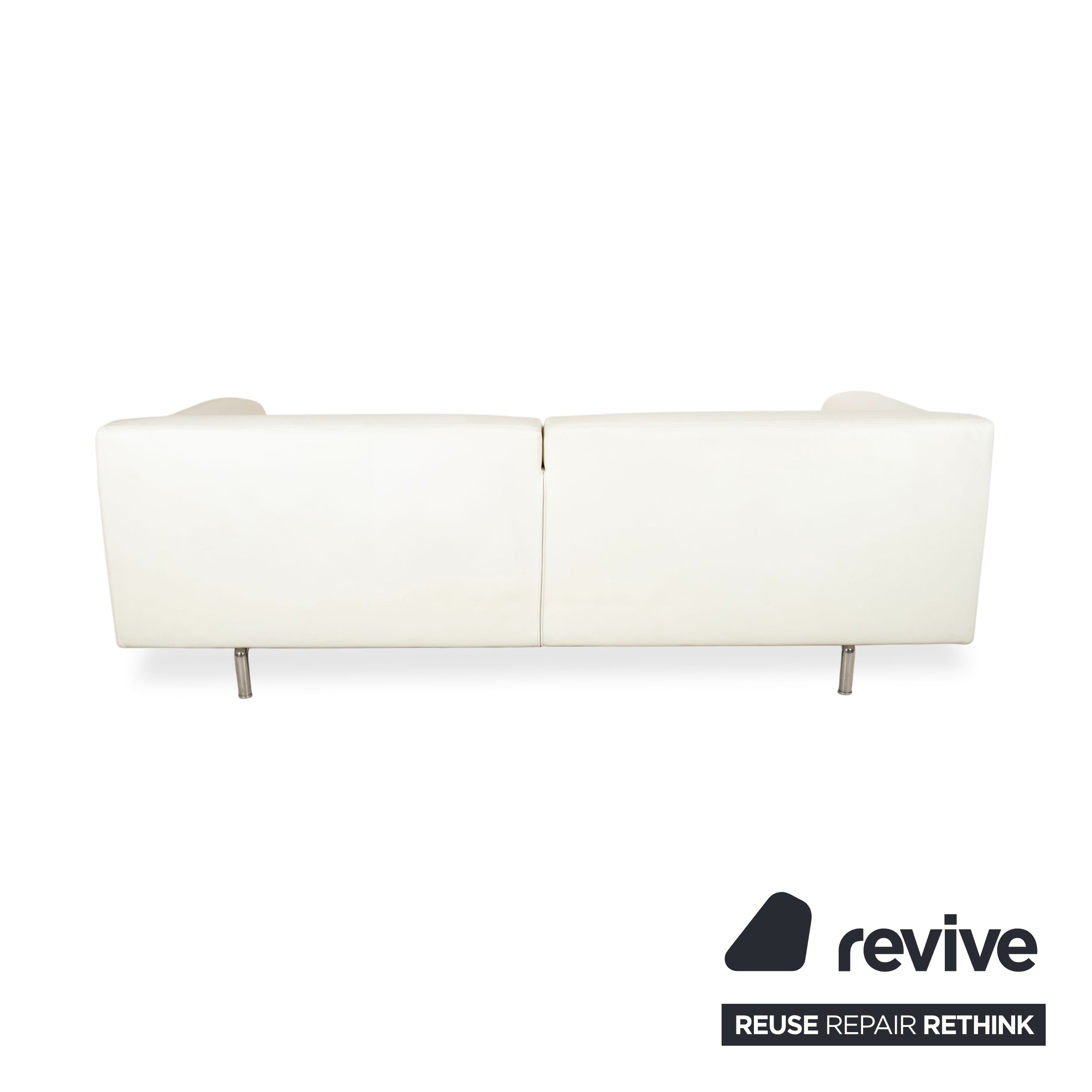 Cassina Met 250 Leder Dreisitzer Weiß Creme Sofa Couch