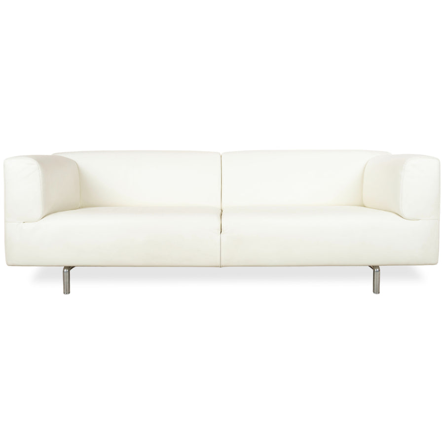 Cassina Met 250 Leder Dreisitzer Weiß Creme Sofa Couch