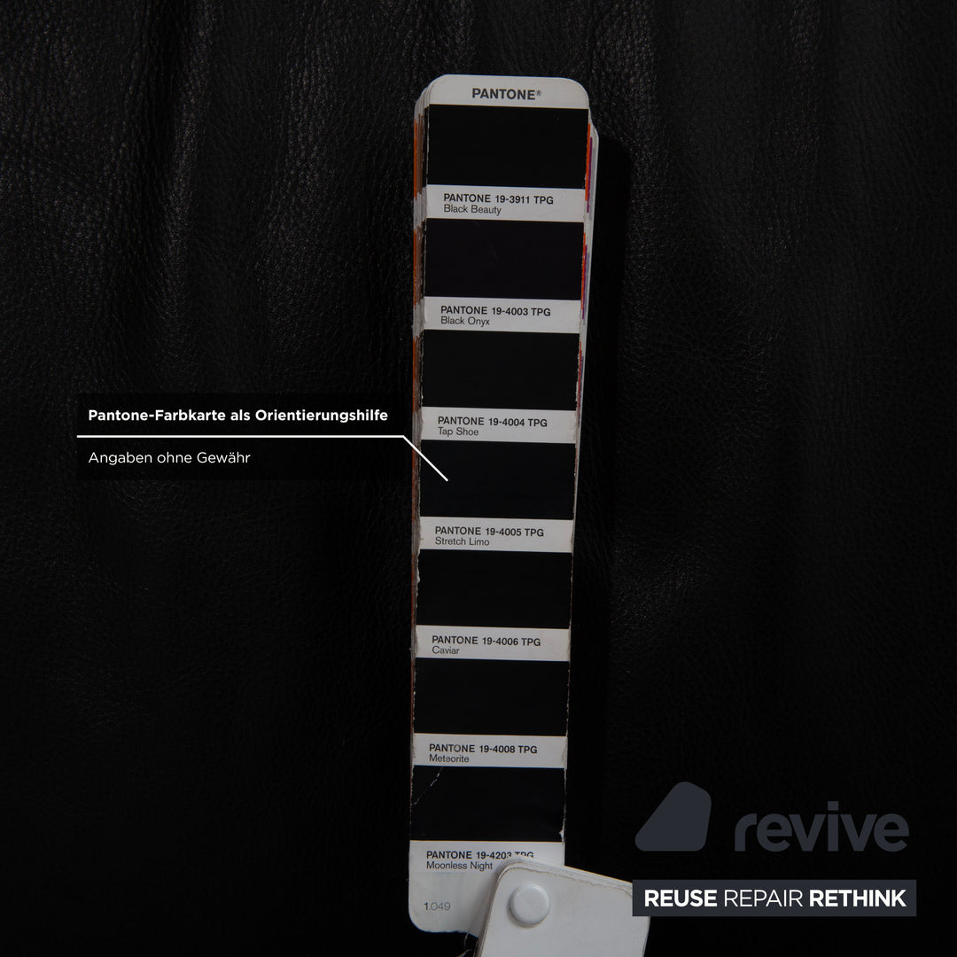 Cassina Met 250 Leder Ecksofa Schwarz Couch Silberne Füße