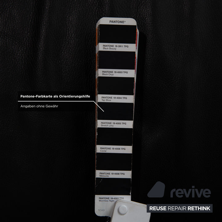 Cassina Met 250 Leder Ecksofa Schwarz Couch Silberne Füße