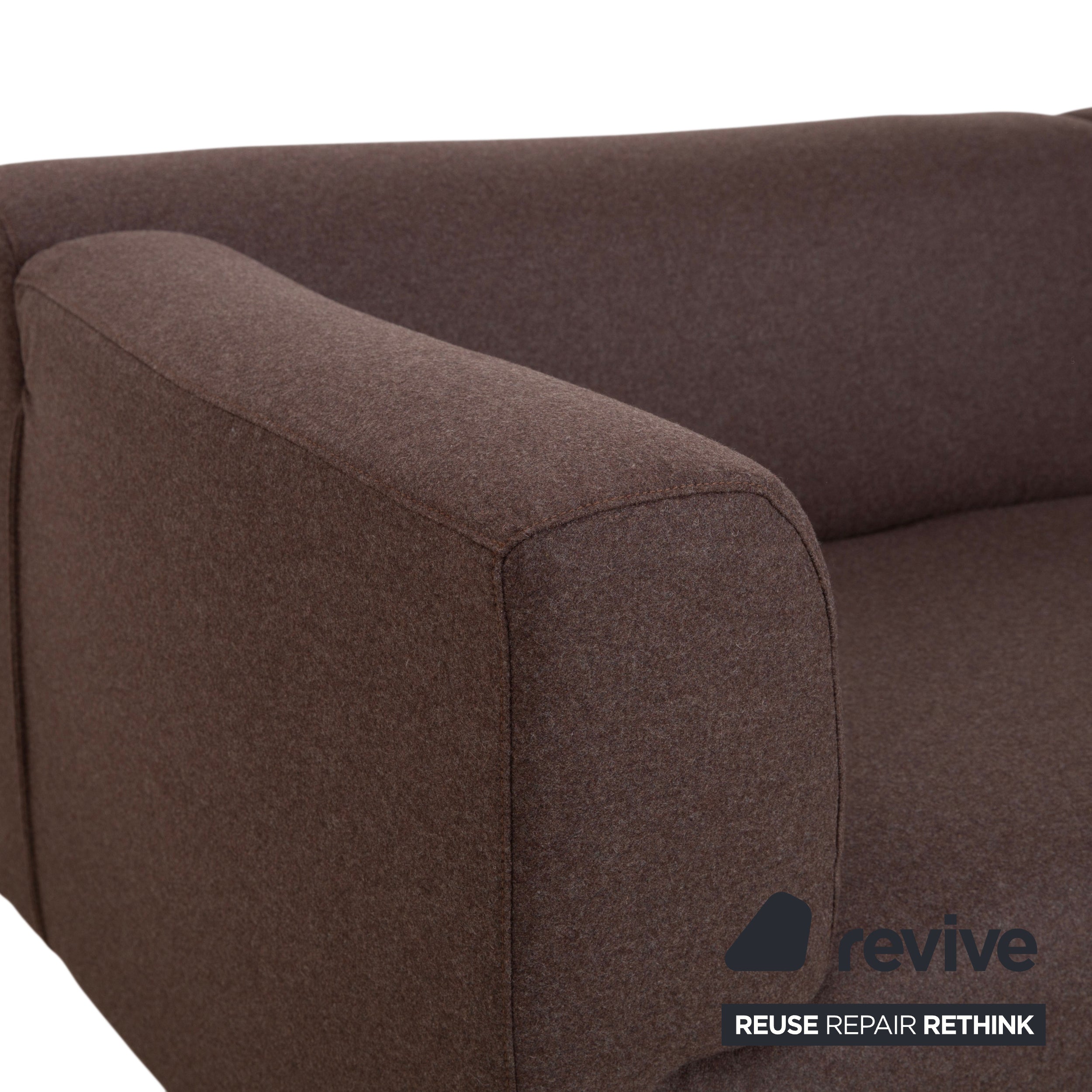 Cassina Met 250 Stoff Dreisitzer Braun Filz Wolle Couch Neubezug