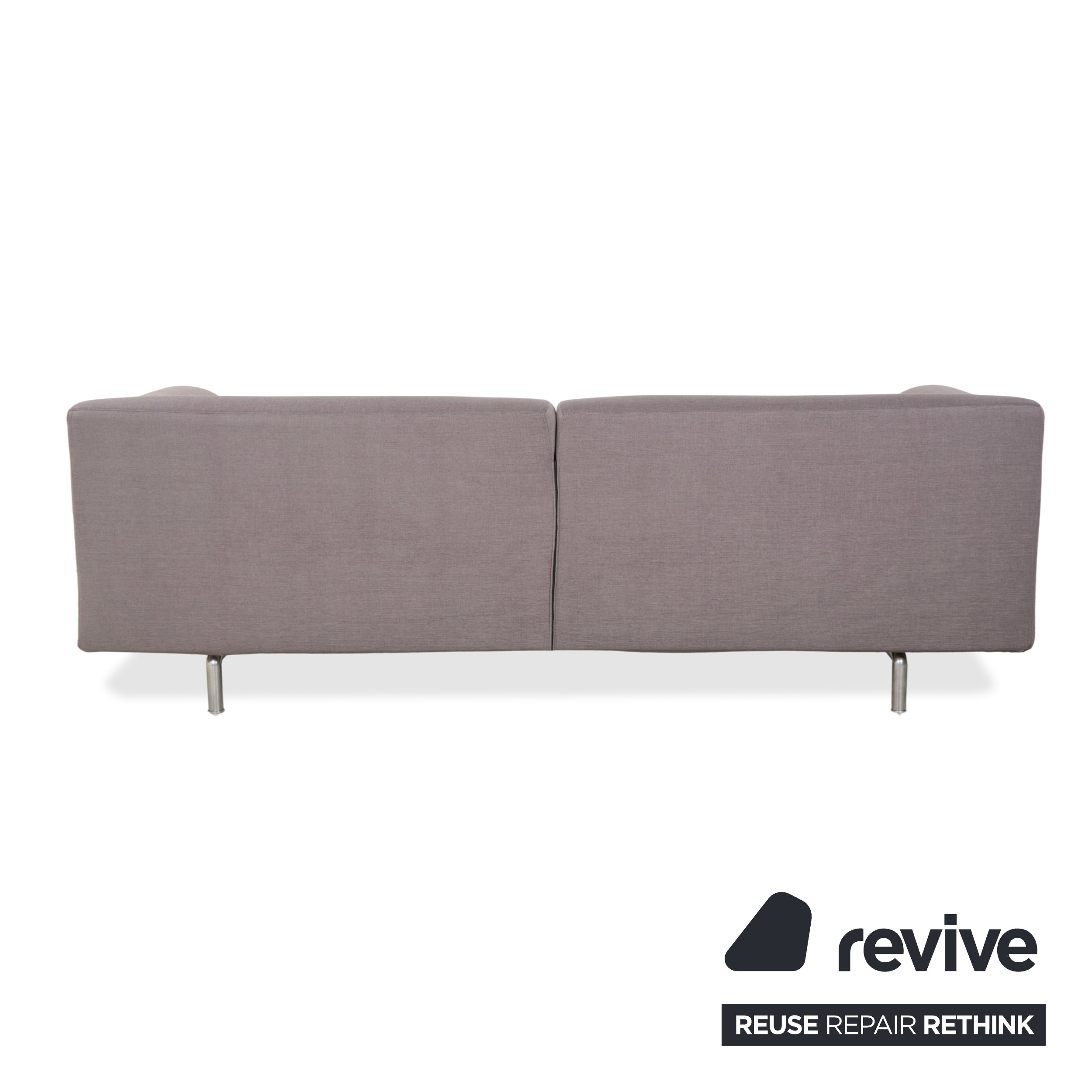 Réfection du canapé trois places en tissu gris taupe Cassina Met 250