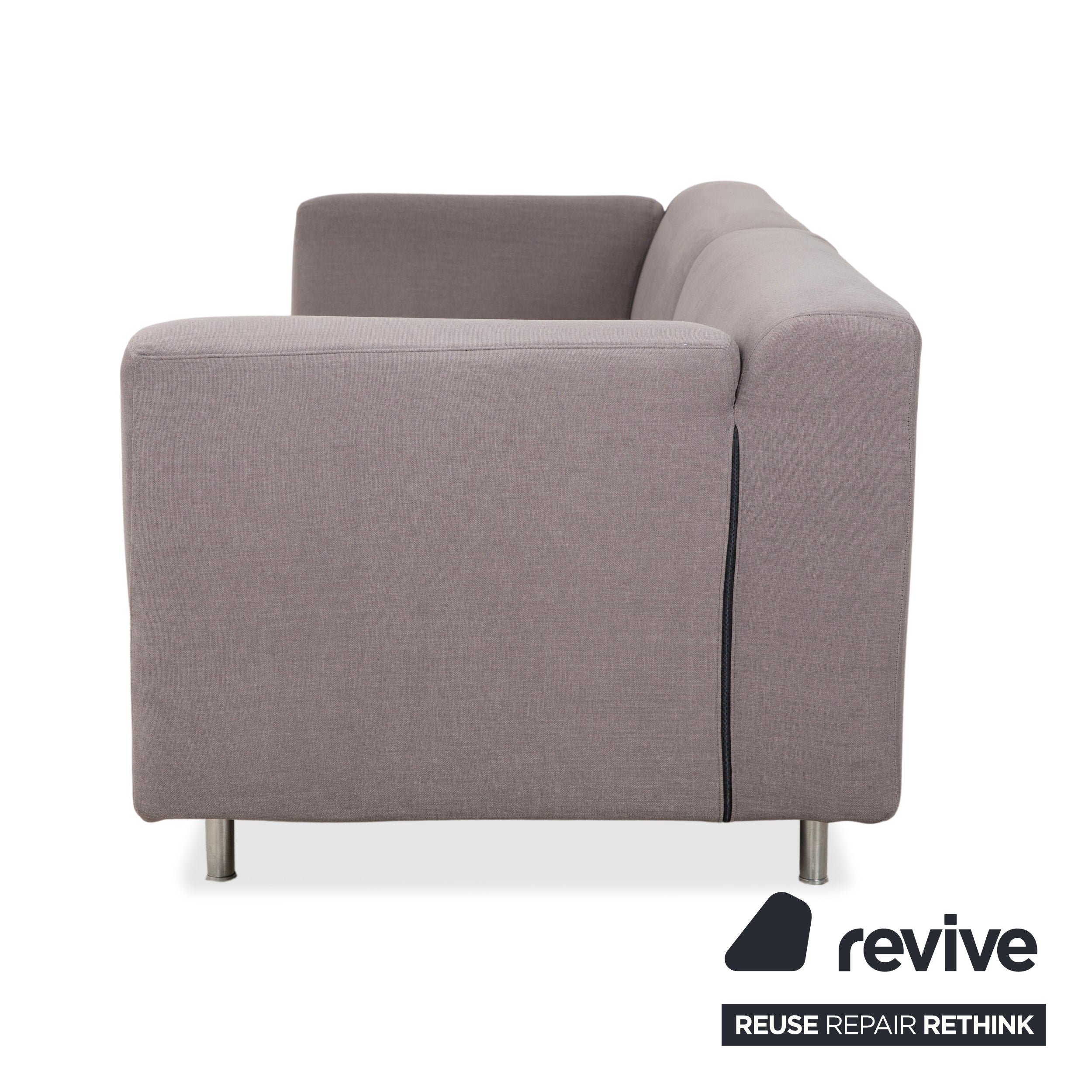 Cassina Met 250 Fabric Three-Seater Grey Taupe Sofa Couch Reupholstery