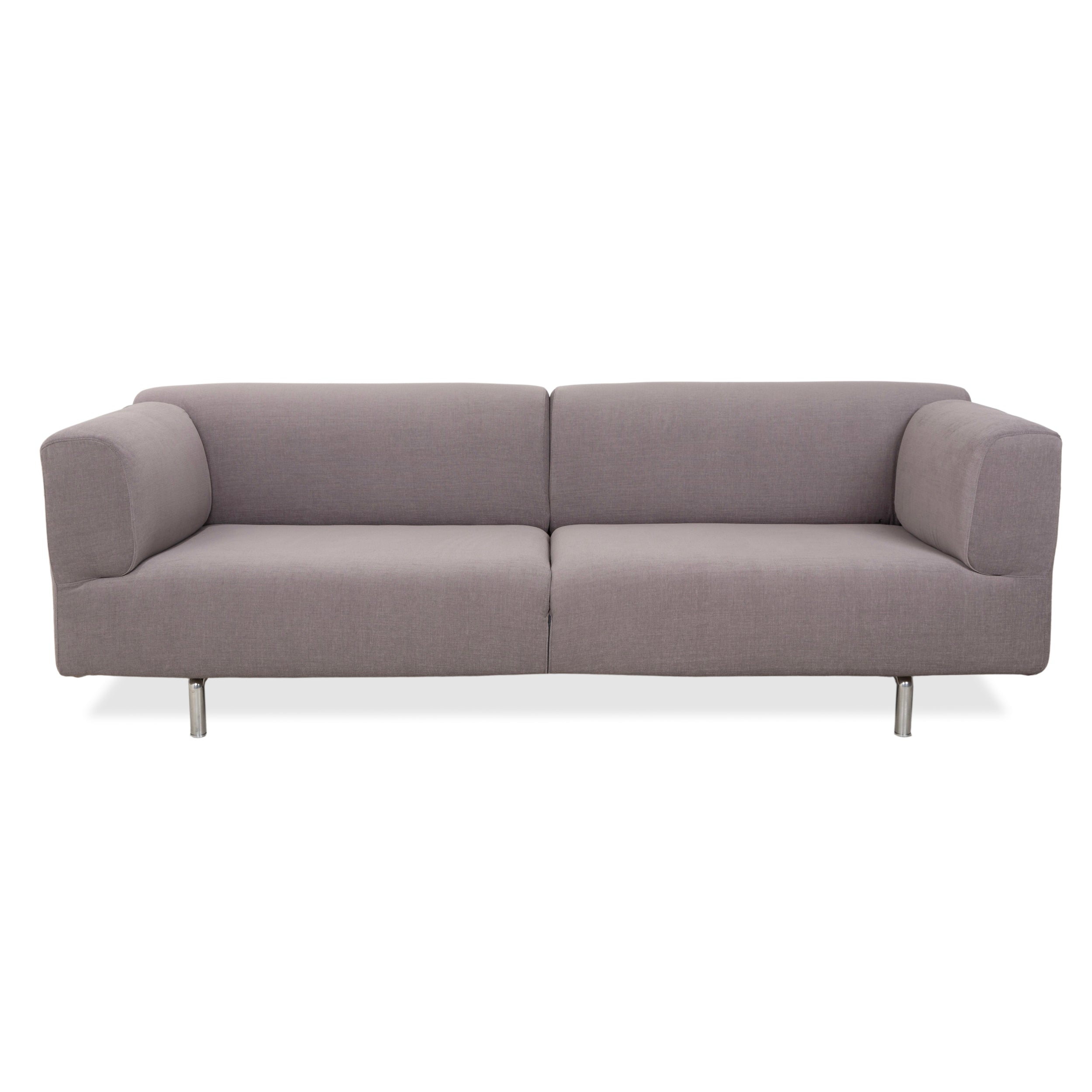Réfection du canapé trois places en tissu gris taupe Cassina Met 250