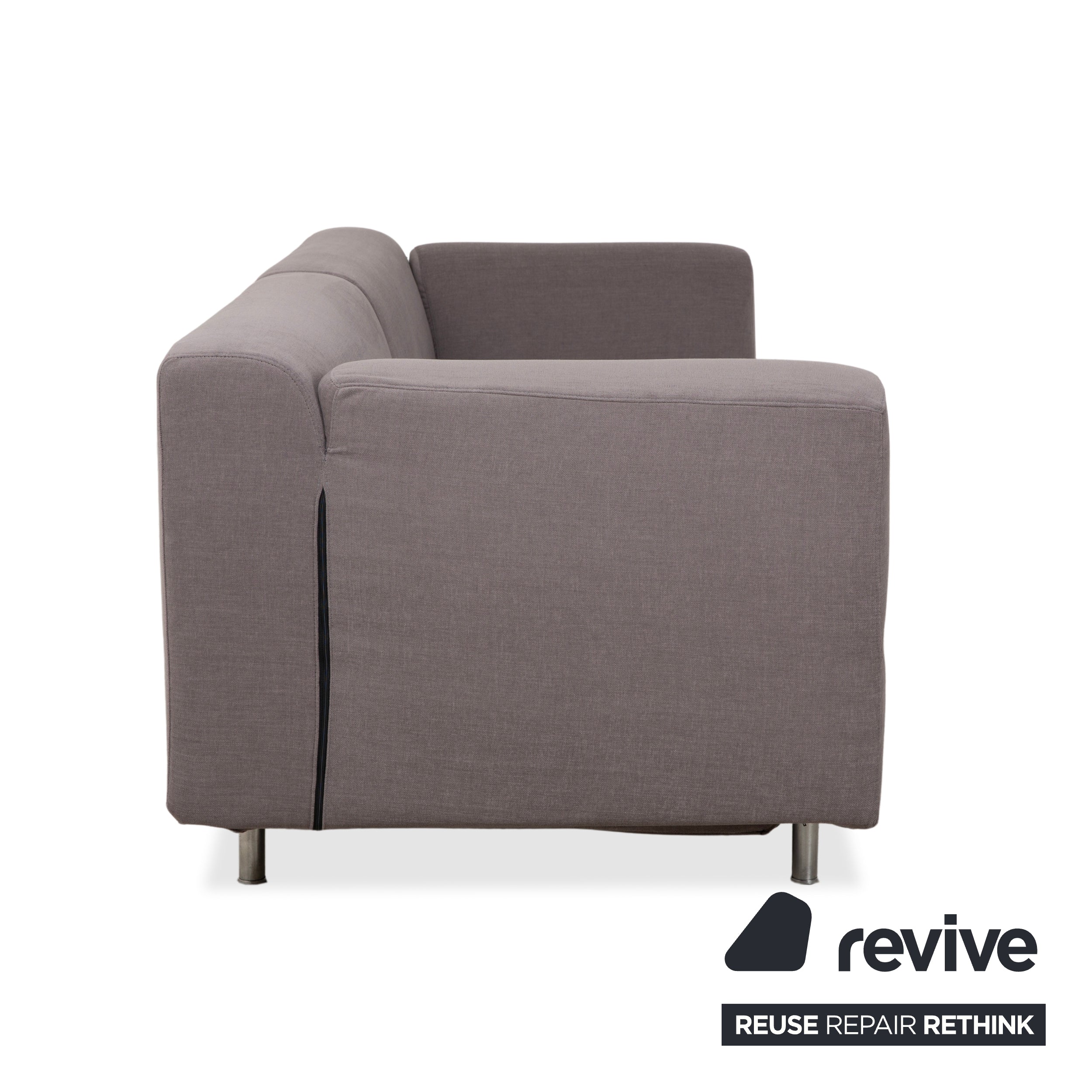 Cassina Met 250 Fabric Three-Seater Grey Taupe Sofa Couch Reupholstery