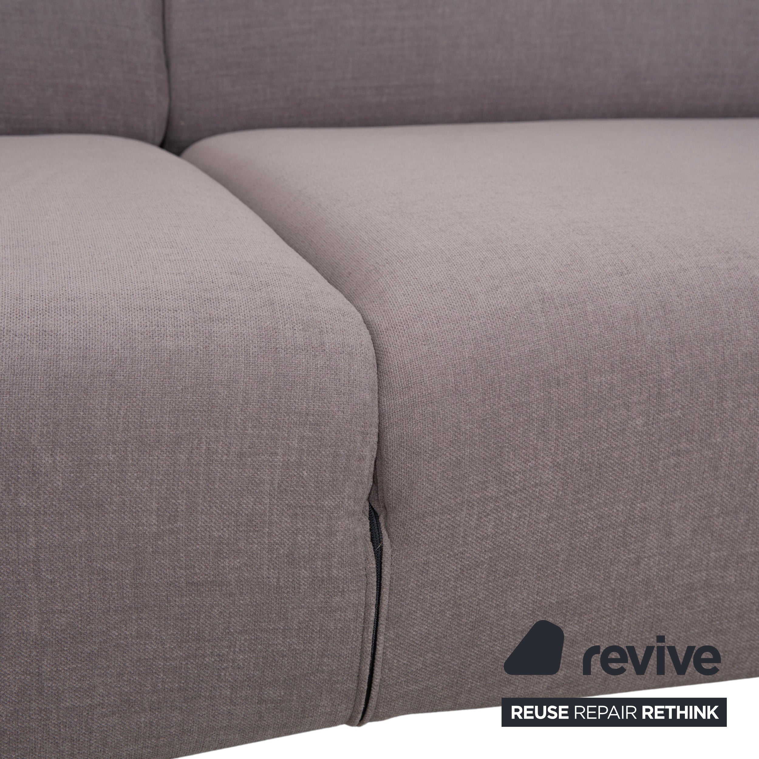 Cassina Met 250 Fabric Three-Seater Grey Taupe Sofa Couch Reupholstery