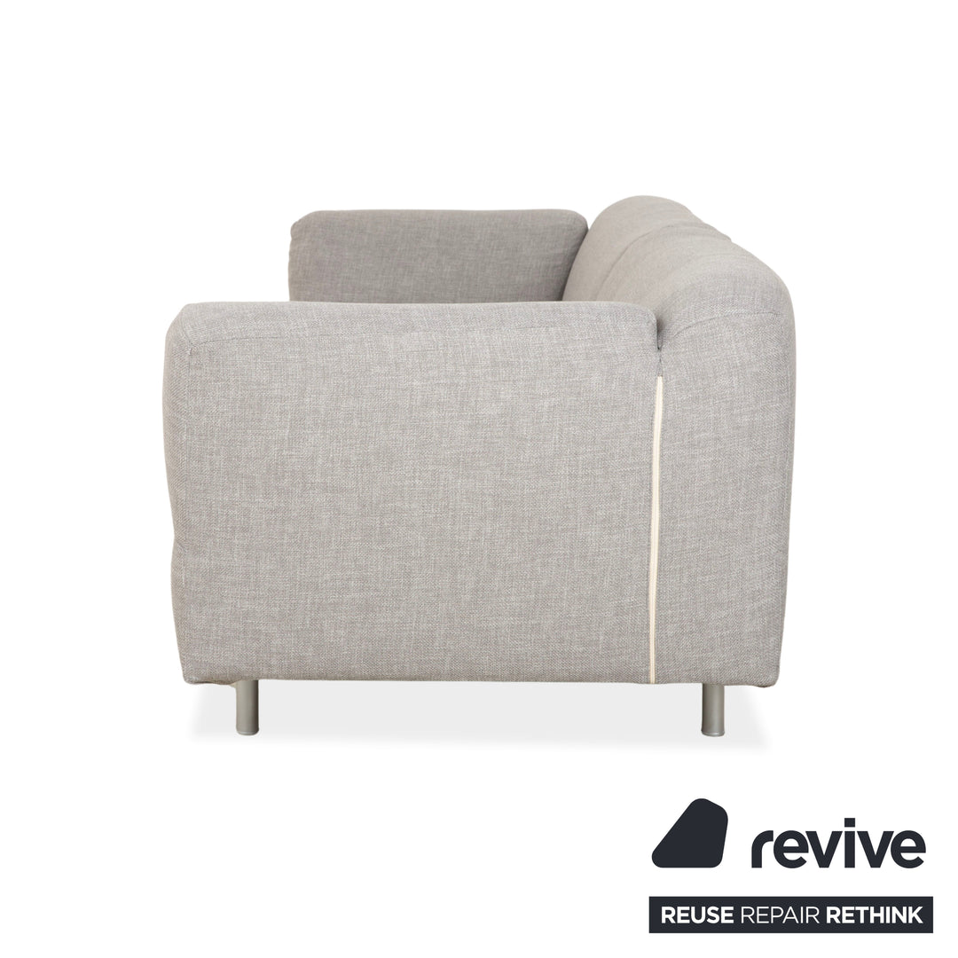 Canapé trois places Cassina Met 250 en tissu gris clair, rembourrage