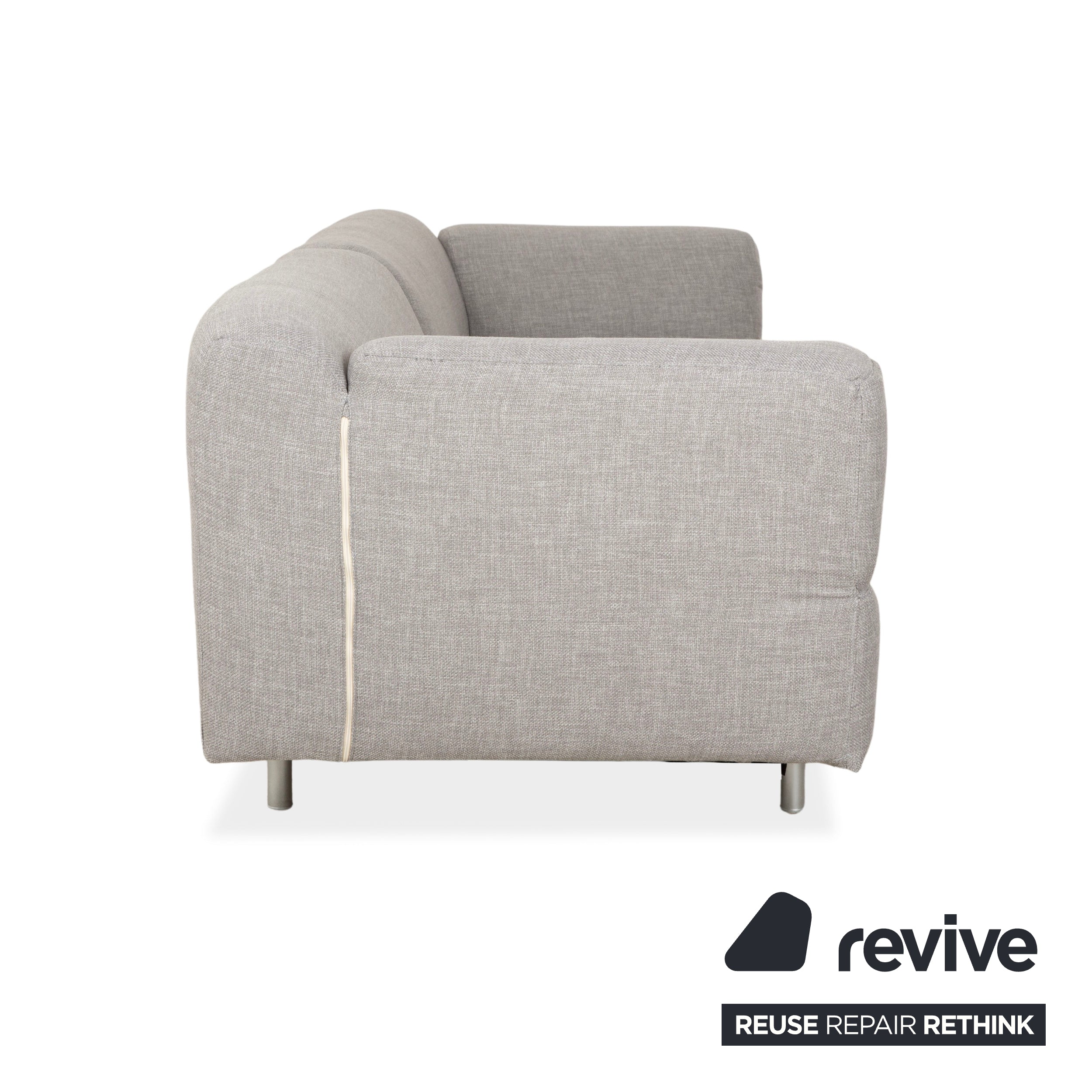 Cassina Met 250 fabric three-seater light grey sofa couch reupholstery