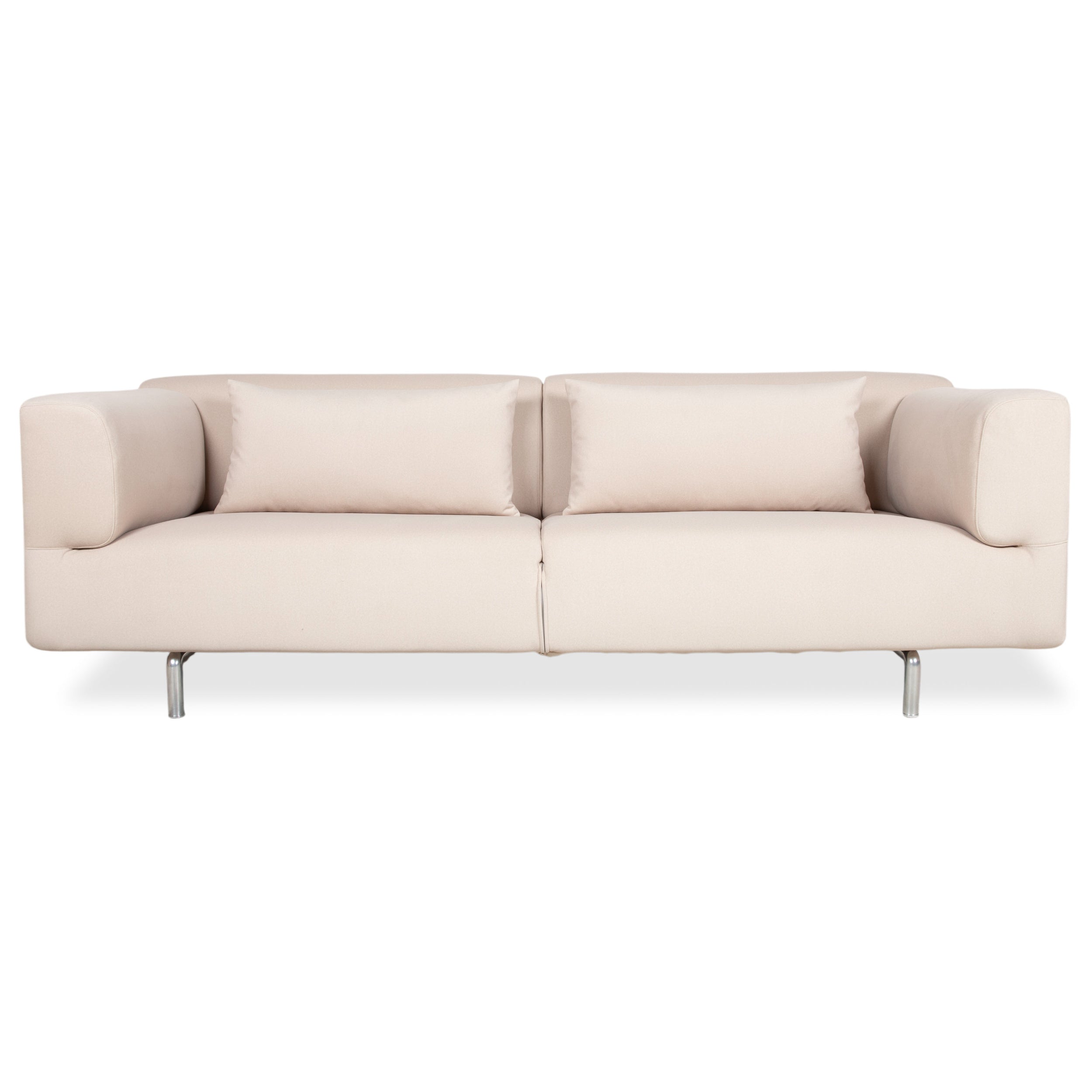 Cassina Met 250 Fabric Beige Cream Three-Seater Sofa Couch New Upholstery WOOLLY 506