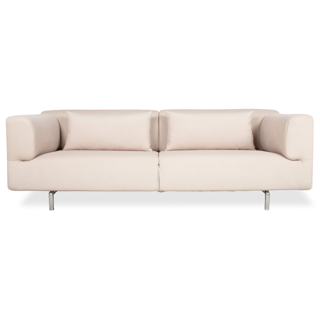 Cassina Met 250 Fabric Beige Cream Three-Seater Sofa Couch New Upholstery WOOLLY 506