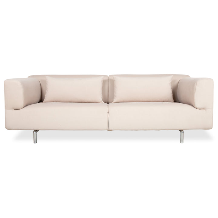 Cassina Met 250 Fabric Beige Cream Three-Seater Sofa Couch New Upholstery WOOLLY 506