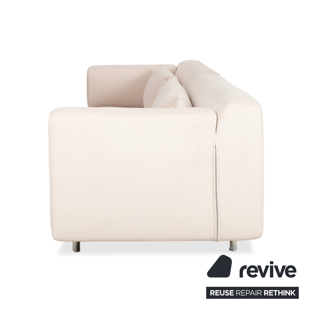 Cassina Met 250 Fabric Beige Cream Three-Seater Sofa Couch New Upholstery WOOLLY 506