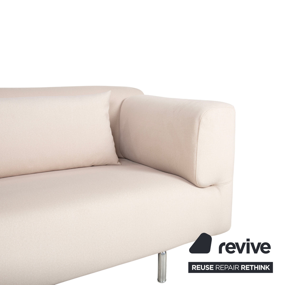 Cassina Met 250 Fabric Beige Cream Three-Seater Sofa Couch New Upholstery WOOLLY 506