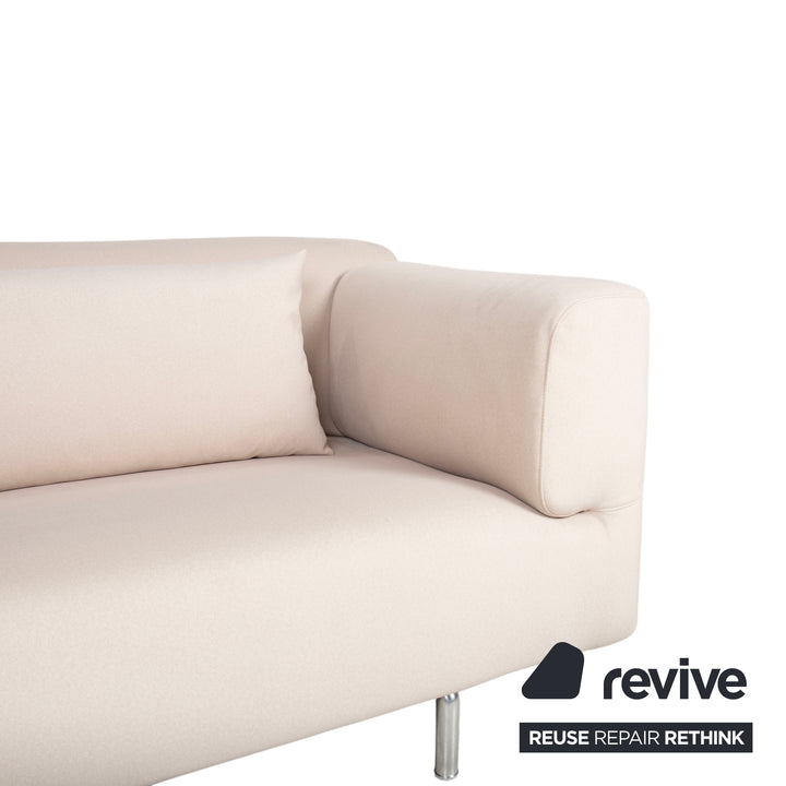 Cassina Met 250 Fabric Beige Cream Three-Seater Sofa Couch New Upholstery WOOLLY 506