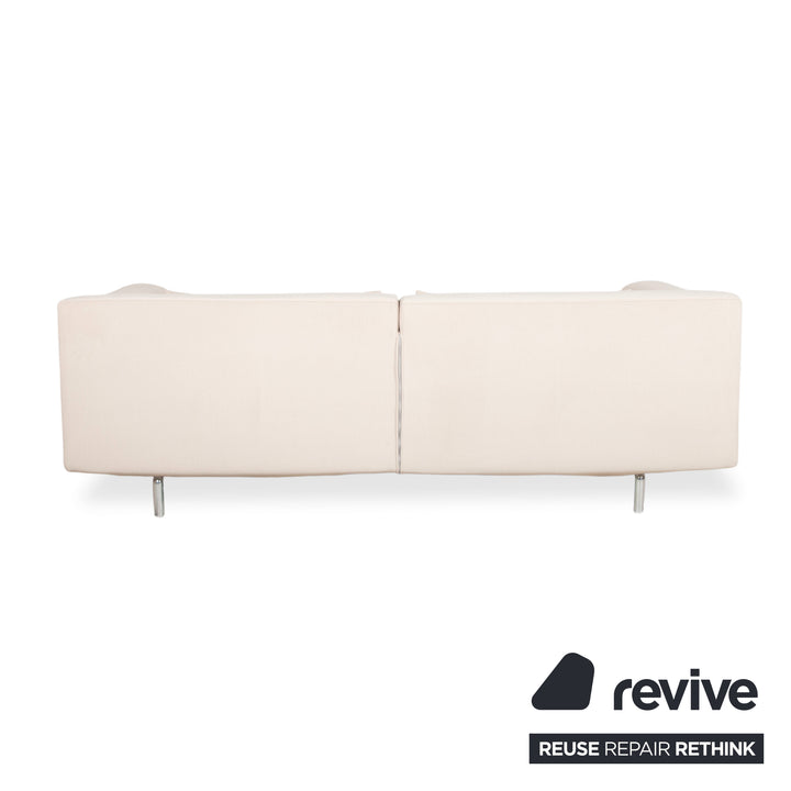 Cassina Met 250 Fabric Beige Cream Three-Seater Sofa Couch New Upholstery WOOLLY 506