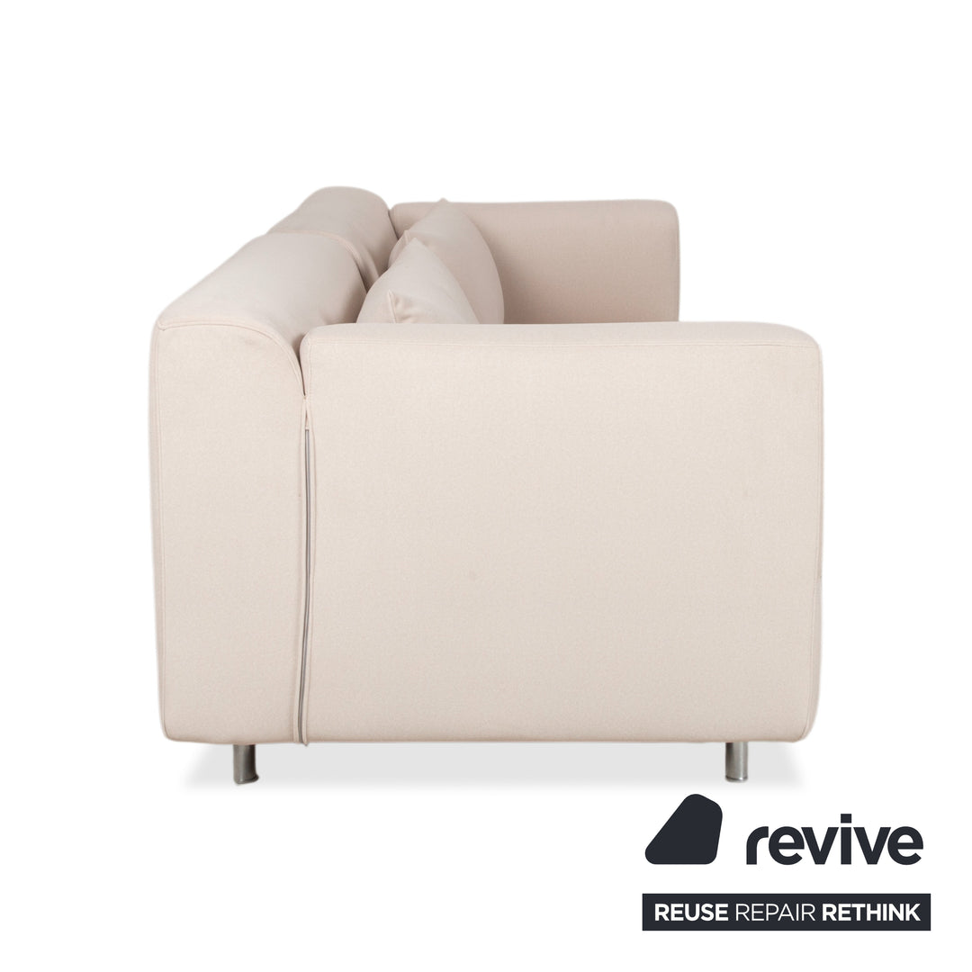 Cassina Met 250 Fabric Beige Cream Three-Seater Sofa Couch New Upholstery WOOLLY 506