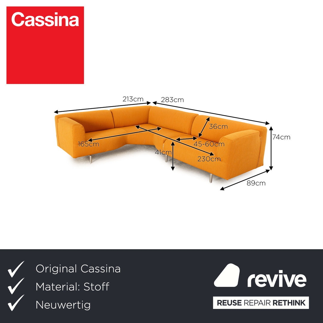 Cassina Met 250 Stoff Ecksofa Gelb Orange Sofa Couch Neubezug