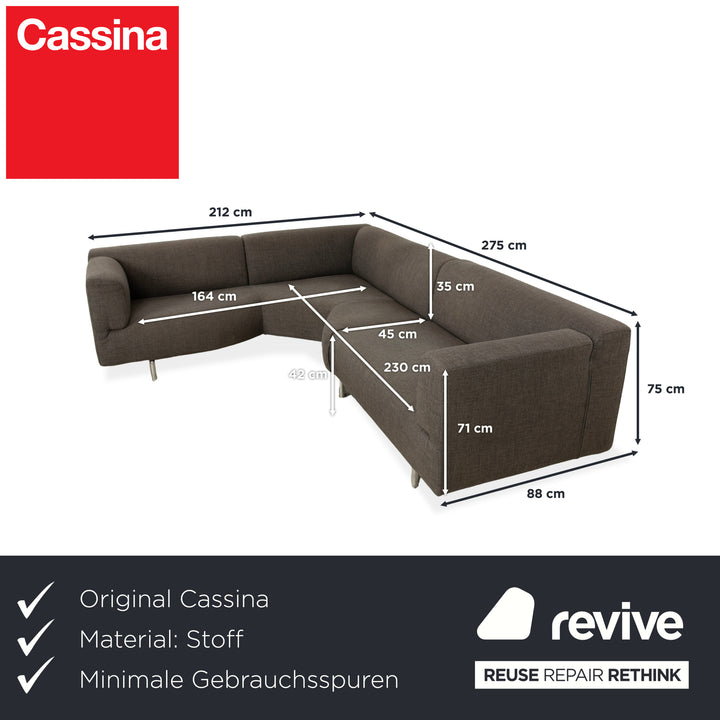 Cassina Met 250 Canapé d'angle en tissu Gris Canapé