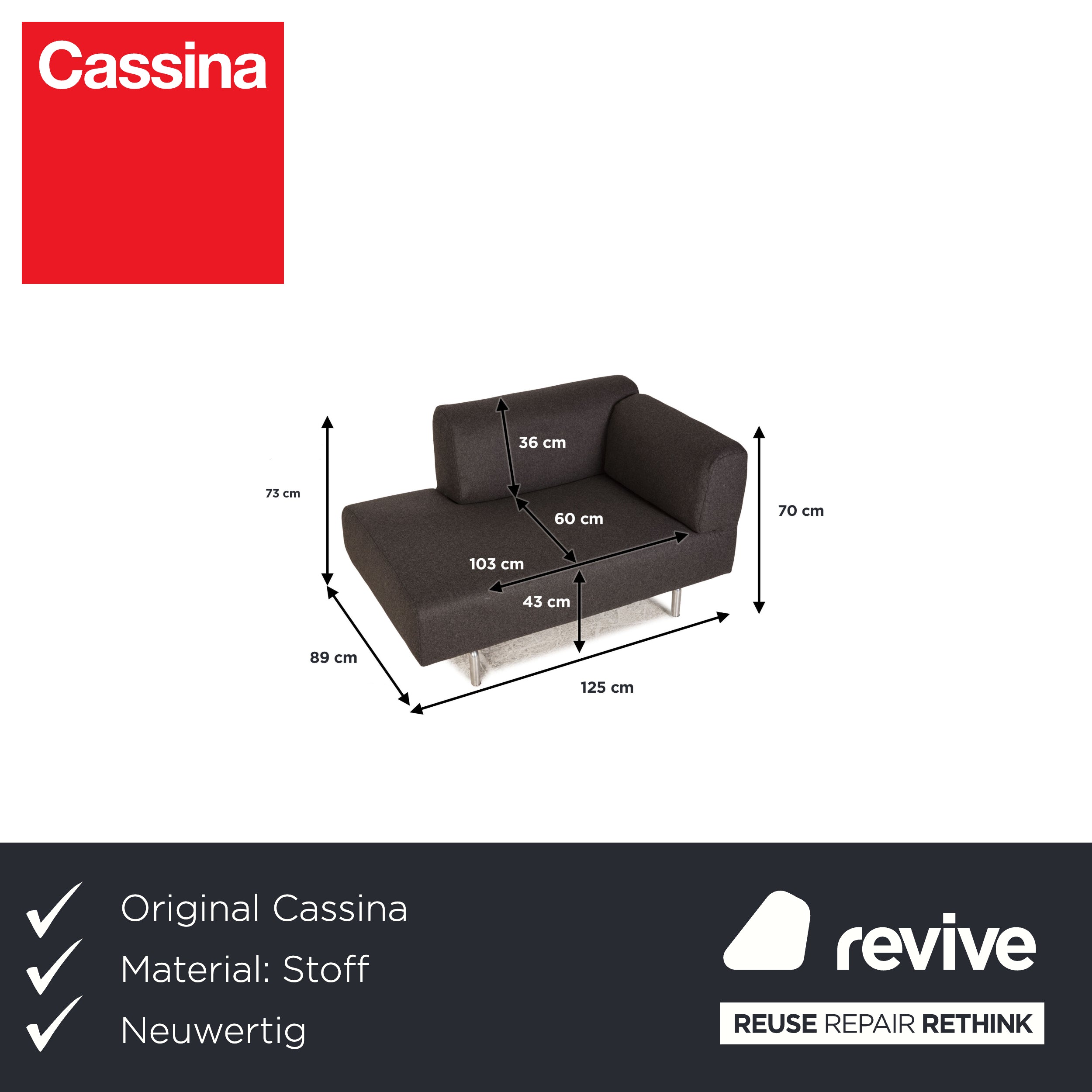 Cassina Met 250 Fabric Lounger Grey