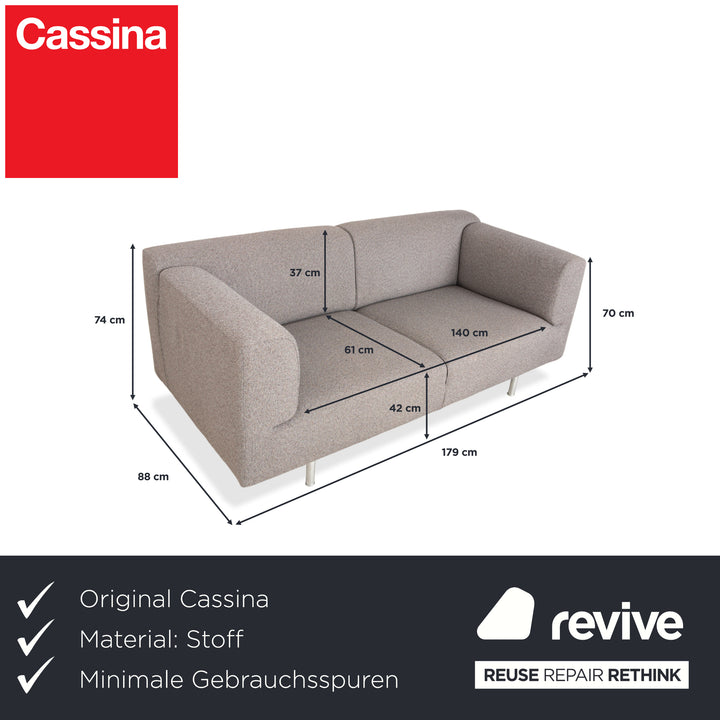 Canapé deux places Cassina Met 250 en tissu gris beige