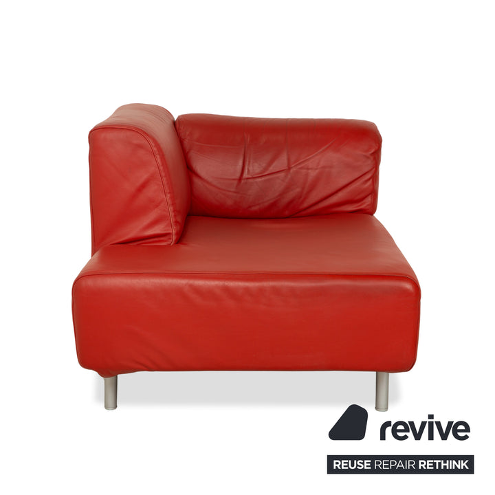 Cassina Met Leather Chaise Lounge Chair Red