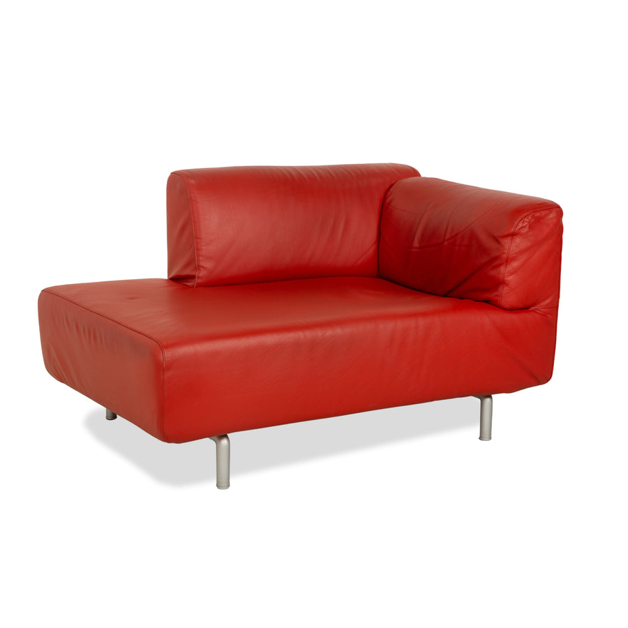 Cassina Met Leather Chaise Lounge Chair Red
