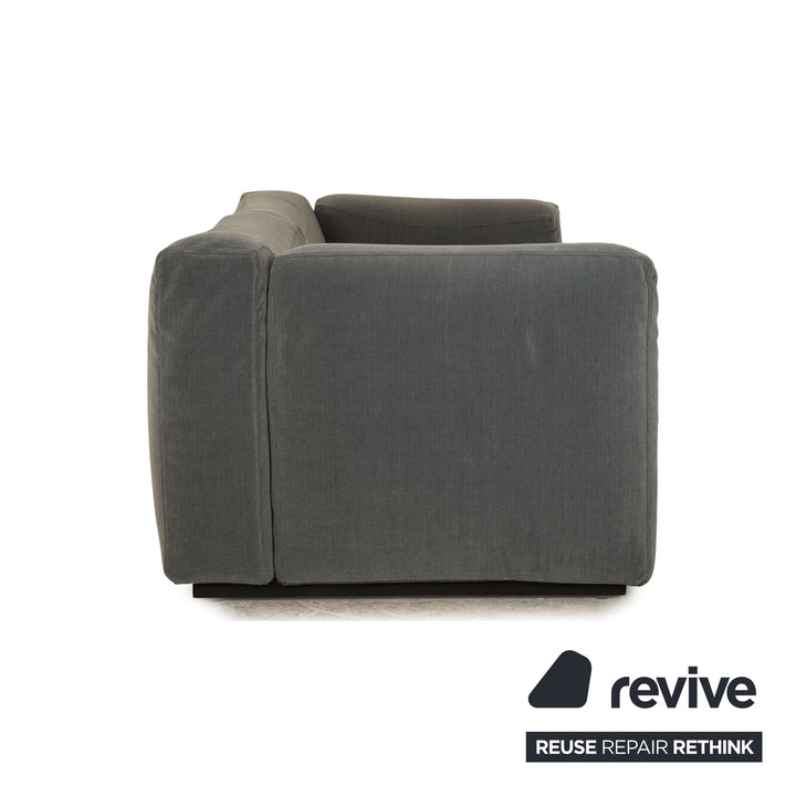 Canapé trois places Cassina Mex Cube en tissu gris bleu