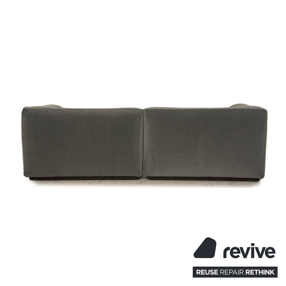 Canapé trois places Cassina Mex Cube en tissu gris bleu