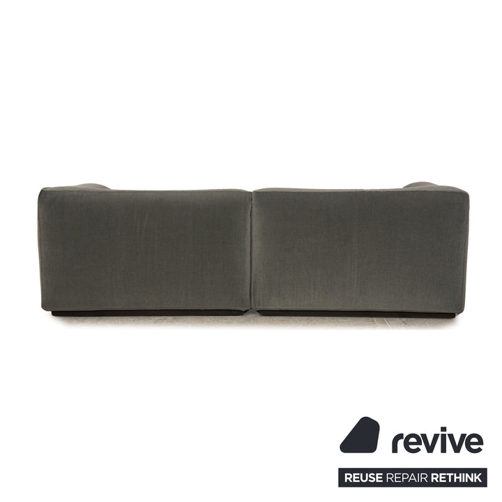 Canapé trois places Cassina Mex Cube en tissu gris bleu